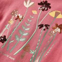Langærmet T-shirt til børn str. 92 gammelrosa