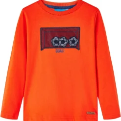 Langærmet T-shirt til børn str. 104 orange
