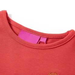 Langærmet T-shirt til børn str. 92 rød