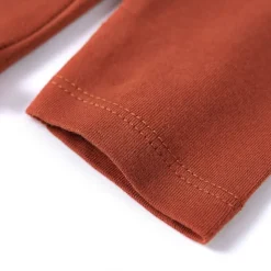 Langærmet T-shirt til børn str. 104 cognacfarvet