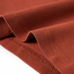 Langærmet T-shirt til børn str. 104 cognacfarvet