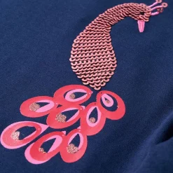 Langærmet T-shirt til børn str. 104 marineblå