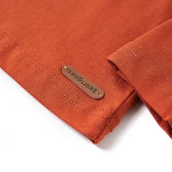 Langærmet T-shirt til børn str. 104 rustfarvet
