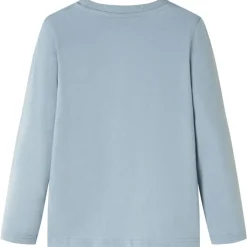 Langærmet T-shirt til børn str. 92 lyseblå