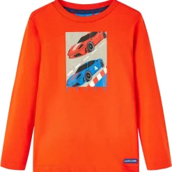 Langærmet T-shirt til børn str. 104 cm orange