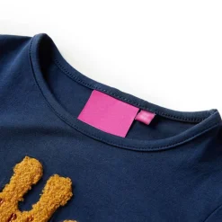 Langærmet T-shirt til børn str. 116 marineblå