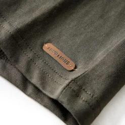 Langærmet T-shirt til børn str. 92 kakifarvet
