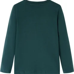 Langærmet T-shirt til børn str. 104 mørkegrøn
