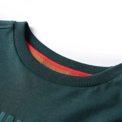 Langærmet T-shirt til børn str. 104 mørkegrøn
