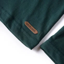 Langærmet T-shirt til børn str. 104 mørkegrøn