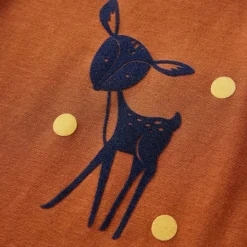 Langærmet T-shirt til børn str. 92 cognacfarvet