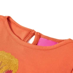 Langærmet T-shirt til børn str. 116 cm orange