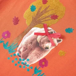 Langærmet T-shirt til børn str. 116 cm orange