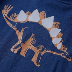 Langærmet T-shirt til børn str. 104 marineblå