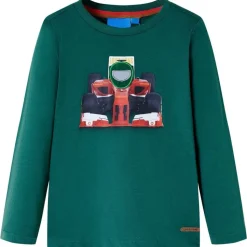 Langærmet T-shirt til børn str. 116 cm grøn
