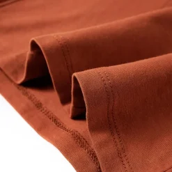 Langærmet T-shirt til børn str. 128 cognacfarvet