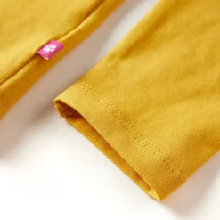 Langærmet T-shirt til børn str. 116 okkergul