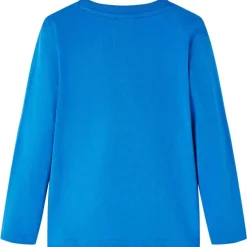 Langærmet T-shirt til børn str. 116 koboltblå