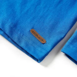 Langærmet T-shirt til børn str. 116 koboltblå