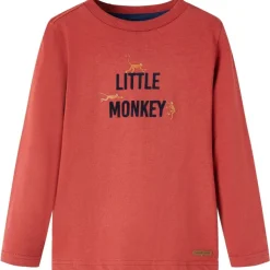 Langærmet T-shirt til børn str. 92 rød