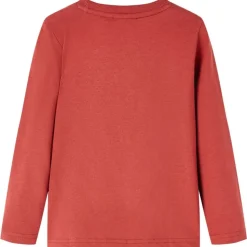 Langærmet T-shirt til børn str. 92 rød