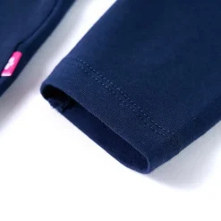 Langærmet T-shirt til børn str. 104 marineblå