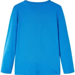 Langærmet T-shirt til børn str. 116 koboltblå