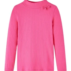 Langærmet T-shirt til børn str. 92 ribstrikket lyserød