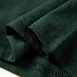 Langærmet T-shirt til børn str. 92 mørkegrøn