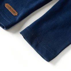 Langærmet T-shirt til børn str. 92 marineblå