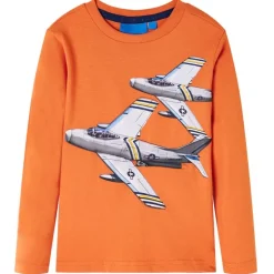 Langærmet T-shirt til børn str. 92 cm orange