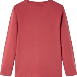 Langærmet T-shirt til børn str. 116 rød