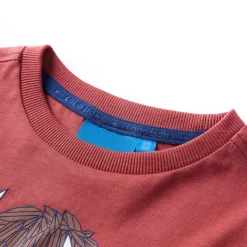 Langærmet T-shirt til børn str. 116 rød