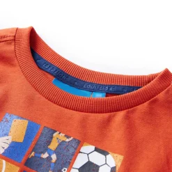 Langærmet T-shirt til børn str. 92 orange