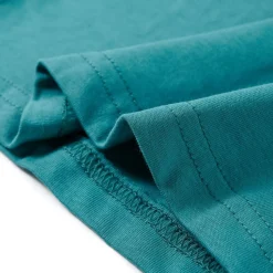 Langærmet T-shirt til børn str. 140 akvamarinblå