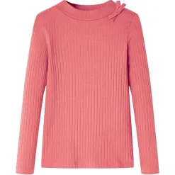 Langærmet T-shirt til børn str. 92 gammelrosa