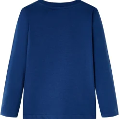 Langærmet T-shirt til børn str. 92 jeansblå