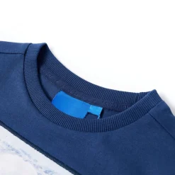 Langærmet T-shirt til børn str. 92 jeansblå