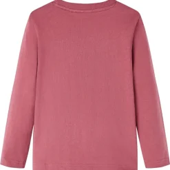 Langærmet T-shirt til børn str. 104 mørkerød