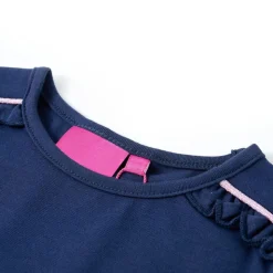 Langærmet T-shirt til børn str. 104 marineblå