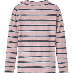 Langærmet T-shirt til børn str. 128 lyserød