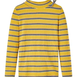 Langærmet T-shirt til børn str. 140 okkergul