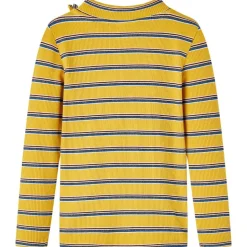 Langærmet T-shirt til børn str. 140 okkergul