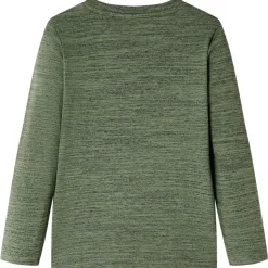 Langærmet T-shirt til børn str. 104 kakimeleret
