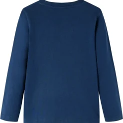 Langærmet T-shirt til børn str. 92 marineblå