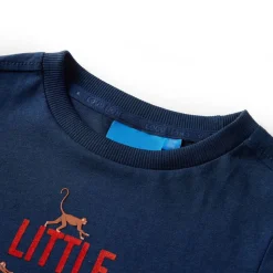 Langærmet T-shirt til børn str. 92 marineblå