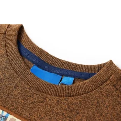 Langærmet T-shirt til børn str. 104 cognacmeleret