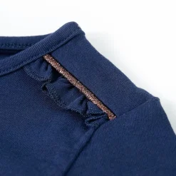 Langærmet T-shirt til børn str. 116 marineblå