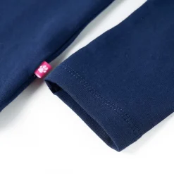 Langærmet T-shirt til børn str. 116 marineblå