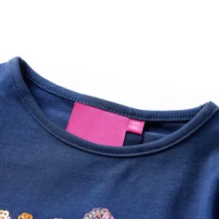 Langærmet T-shirt til børn str. 104 marineblå